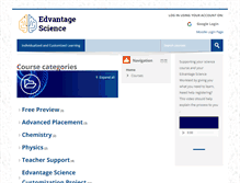 Tablet Screenshot of edvantagescience.com